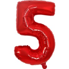 Best Parti Folyo Balon Kırmızı 5 Rakamı 40 Inç 100 cm