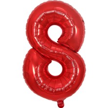 Best Parti Folyo Balon Kırmızı 8 Rakamı 40 Inç 100 cm