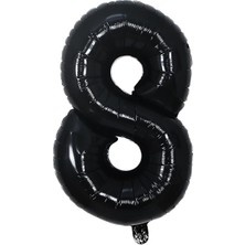 Best Parti Folyo Balon Siyah 8 Rakamı 34 Inç 80 cm