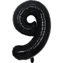 Best Parti Folyo Balon Siyah 9 Rakamı 34 Inç 80 cm