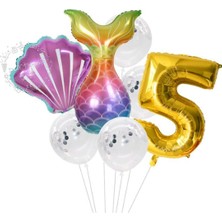 Best Parti Deniz Kızı Folyo Balon 7'li Set 5 Yaş