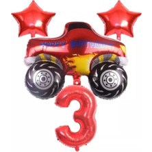 Best Parti Kırmızı Jeep Araba Temalı Balon Seti Yaş 3
