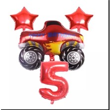 Best Parti Kırmızı Jeep Araba Temalı Balon Seti Yaş 5