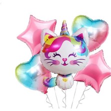 Rönesans Parti Unicorn Kedi Balon Yıldız Kalp Folyo Balon Seti