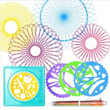 7 Adet Tasarım Geometrik Cetvel Teneke Spiral Çizim Şablonu Çocuk Eğitici Oyuncaklar(Yurt Dışından)