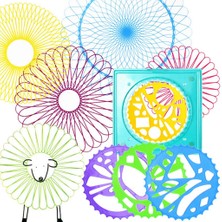 7 Adet Tasarım Geometrik Cetvel Teneke Spiral Çizim Şablonu Çocuk Eğitici Oyuncaklar(Yurt Dışından)