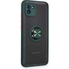 Tech Gross Samsung Galaxy A03 Kılıf Montreal Yüzüklü Silikon Kapak - Yeşil