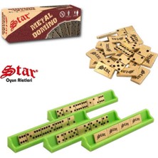 Star Okey Star Domino Zamak Büyük Boy Domino Oyun Seti Metal Domino Taşı Seti Metal 1. Kalite Metal