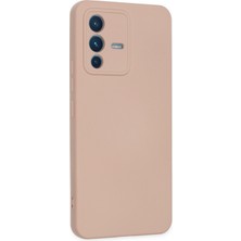 HappyCase Vivo V23 5g Kılıf Lansman Nano Içi Kadife  Silikon - Pudra