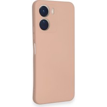 HappyCase Vivo Y16 Kılıf Lansman Nano Içi Kadife  Silikon - Pudra