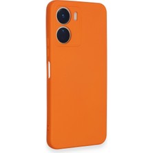 HappyCase Vivo Y16 Kılıf Lansman Nano Içi Kadife  Silikon - Turuncu