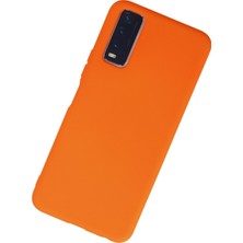 HappyCase Vivo Y20 Kılıf Lansman Nano Içi Kadife  Silikon - Turuncu