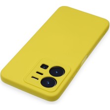 HappyCase Vivo Y22S Kılıf Lansman Nano Içi Kadife  Silikon - Sarı