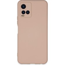 HappyCase Vivo Y33S Kılıf Lansman Nano Içi Kadife  Silikon - Pudra