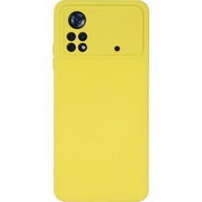 HappyCase Xiaomi Poco X4 Pro 5g Kılıf Lansman Nano Içi Kadife  Silikon - Sarı