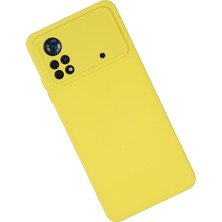 HappyCase Xiaomi Poco X4 Pro 5g Kılıf Lansman Nano Içi Kadife  Silikon - Sarı