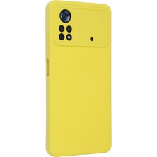 HappyCase Xiaomi Poco X4 Pro 5g Kılıf Lansman Nano Içi Kadife  Silikon - Sarı