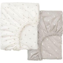 IKEA Lenast Lastikli Çarşaf Seti Beyazkahverengi 2'li 60/120 boyutundadır