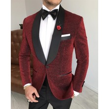 Adam Tailor Italyan Kesim Erkek Ceket Pantolon Damatlık Set Kırmızı T7490