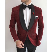 Adam Tailor Italyan Kesim Erkek Ceket Pantolon Damatlık Set Kırmızı T7490