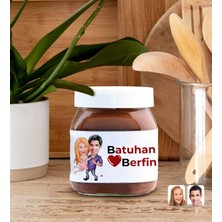 Bk Gift Sevgiliye Özel Isimli ve Karikatürlü Nutella 400GR., Sevgiliye Hediye, Sevgililer Günü Hediye, Doğum Günü Hediyesi-1