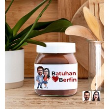 Bk Gift Sevgiliye Özel Isimli ve Karikatürlü Nutella 400GR., Sevgiliye Hediye, Sevgililer Günü Hediye, Doğum Günü Hediyesi-5