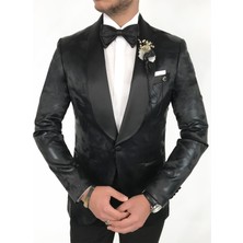 Adam Tailor Italyan Kesim Erkek Ceket Pantolon Damatlık Set Siyah T7484