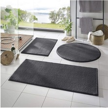 Dinarsu 3'lü Banyo Halısı Peluş Post Halı Klozet Takımı 60x100 Cm - 60x40 Cm-  60x60 Cm