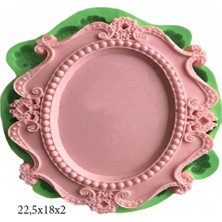 Butedo Çerçeve Modeli Silikon Şeker Hamuru Dekor, Sabun, Saksı ve Mum Kalıbı