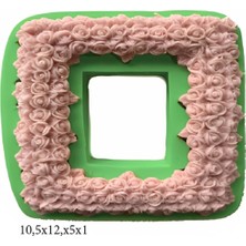 Butedo Çerçeve Modeli Silikon Şeker Hamuru Dekor, Sabun, Saksı ve Mum Kalıbı