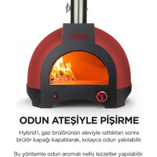 Tashoven Hybrid 66 Gazlı ve Odun Ateşli Taş Fırın - Kırmızı - 
Pizza, Pide, Lahmacun, Ekmek, Güveç Taşfırını