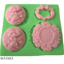 Çerçeve Modeli Silikon Şeker Hamuru Dekor, Sabun, Saksı ve Mum Kalıbı