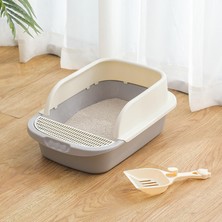 Dayanıklı Gri ve Mavi Çerçeve Eklenmiş Kedi Çöp Kutusu Tepsisi (Yurt Dışından)