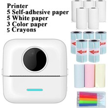 Louisee Taşınabilir Mini Yazıcı Etiketi Fotoğraf Bluetooth Termal Yazıcı (Yurt Dışından)