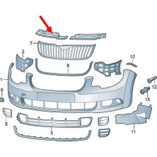 After Skoda Superb 2009-2013 Ön Panjur Panel Sağ Üst Kapağı 3T0807082