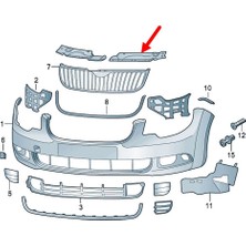 After Skoda Superb 2009-2013 Ön Panjur Panel Sol Üst Kapağı 3T0807081