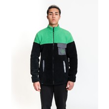 Luo Camp Plush Jacket 01 - Black/green Rüzgar Geçirmez Erkek Polar