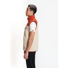 Luo Camp Plush Gilet 01 - Cream/brick Erkek Yelek