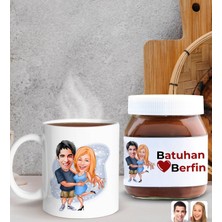 Bk Gift Sevgiliye Özel Karikatürlü Kupa Ve Nutella 400gr. Hediye Seti, Sevgiliye Hediye, Sevgililer Günü Hediye, Doğum Günü Hediyesi-10