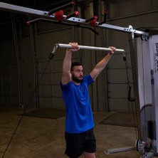 CrewSport 120 cm Cable Crossover Bar - Dap Barı - Lat Puldown - Triceps Bar - Çift Kancalı Düz Bar