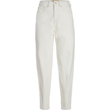 Jack & Jones Jjxx Yüksek Bel Mom Fit Beyaz Kadın Pantolon 12204490