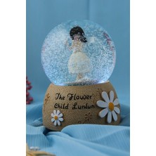 Trendhediye Papatya Temalı Kar Küresi Müzikli Işıklı Keçe Malzemeden Yapılmış Ev Dekoru