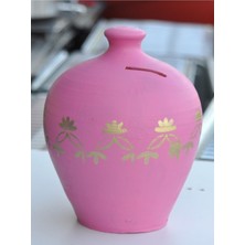 EC Shop Samesa Toprak Kumbara Testi (Pembe Desenli)