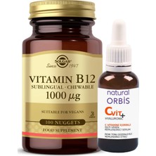 Solgar Vitamin B12 1000 Mcg 100 Tablet +  Vitamin C Serum 30 ML