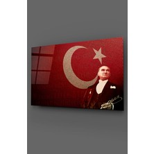 Taulart Atatürk ve Türk Bayrağı Cam Tablo