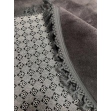 My Evilla Modern Dekoratif Simirna Peluş Oval Ponpon Saçaklı Klozet Takımı 50X80 - 50X40