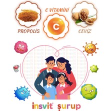 insvit Propolisli C Vitamini Çinko Ceviz Beta Glukan Ekinezya Orman Meyveleri Aromalı Şurup 150 ml 2'li Set