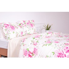 Makiteks %100 Pamuklu Fırfırlı Süs Dikişli Lamus 240X220 cm Battal Boy Nevresim ve 2 Yastık Kılıfı