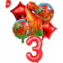 Best Parti Dinazor Konsept Balon Konsept Doğum Günü Seti Yaş 3