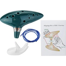 Valkyrie Ocarina 12 Delik Ocarina Seramik Alto C Ocarina Flüt Mavi Ocarina Sualtı Müzik Nefesli Enstrüman Yeşil